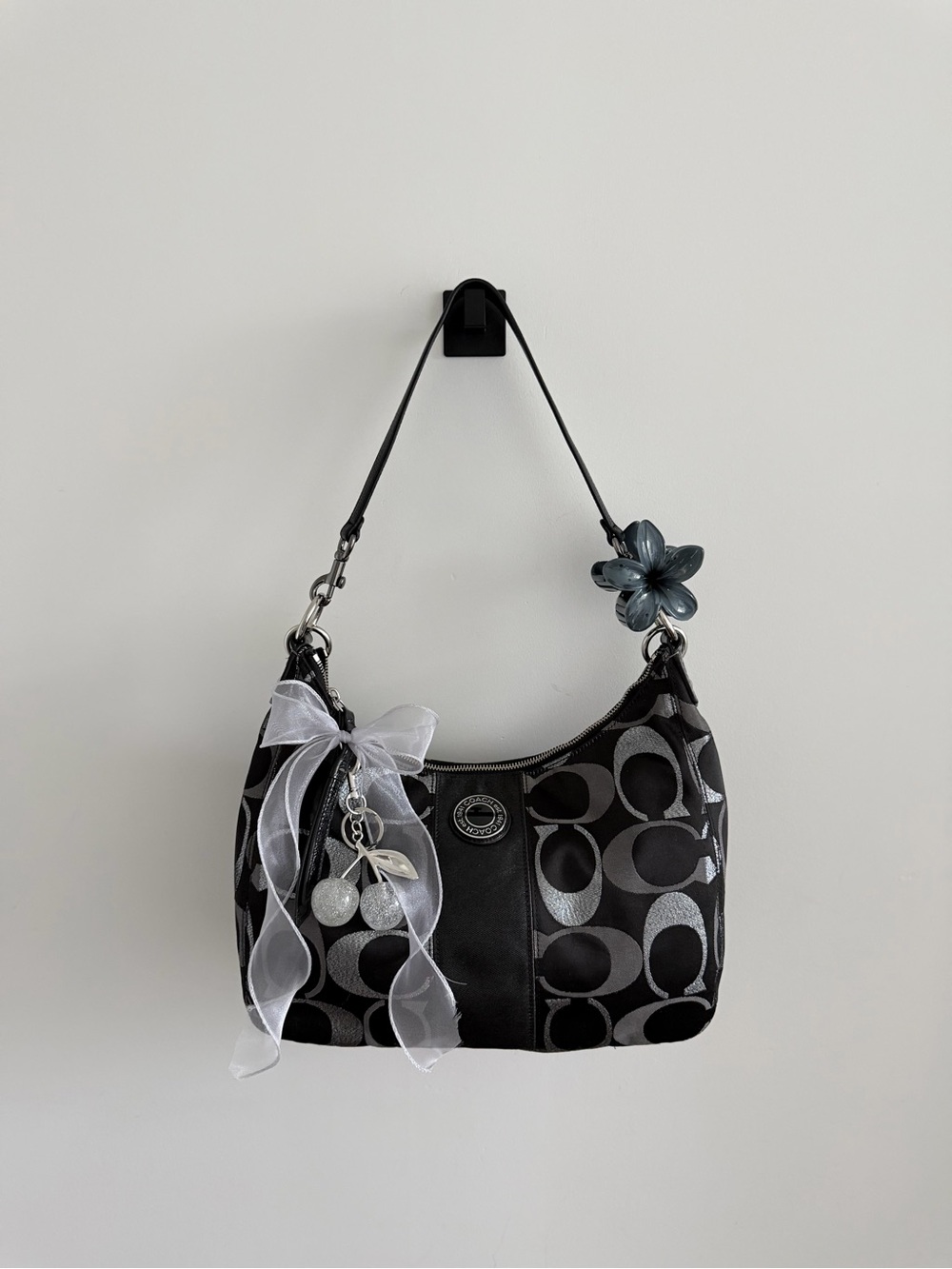 Vintage  Coach Demi Lurex Optic Canvas Shoulder Bag